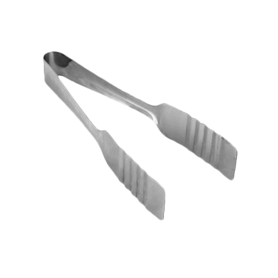 Winco PT-8 Solid 7 1/2 Long Stainless Steel Short Handle Pastry Tongs