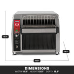 Waring CTS1000 Conveyor Toaster – 450 Slices/hr, 2" Opening, 120V Commercial