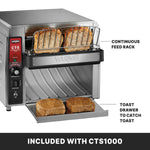 Waring CTS1000 Conveyor Toaster – 450 Slices/hr, 2" Opening, 120V Commercial