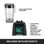 Waring MX1100XTX Xtreme Commercial Blender – 3.5 HP, Touchpad with Timer, 64 oz. Container