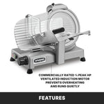 Waring WCS250SV Food Slicer – 10" Blade, Commercial Electric Slicer