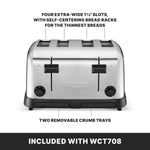 Waring WCT708 Toaster – 4 Slot, 1800W Medium-Duty Commercial Toaster