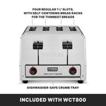 Waring WCT800 Toaster – 4 Slot, 2200W Heavy-Duty Commercial Toaster