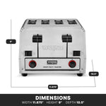 Waring WCT855 Toaster – 4 Slot, 240V Heavy-Duty Bread & Bagel Toaster