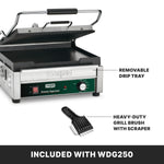 Waring WDG250 Panini Grill – Ribbed & Flat Plates, 14.5" x 11" Commercial Grill