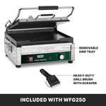 Waring WFG250 Panini Grill – Flat Plates, 14.5" x 11" Commercial Grill