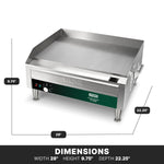 Waring WGR240X Griddle – 24" Electric Countertop Commercial Griddle