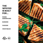 Waring WPG150 Panini Grill – Ribbed Plates, 9.75" x 9.25" Commercial Grill