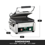 Waring WPG150 Panini Grill – Ribbed Plates, 9.75" x 9.25" Commercial Grill