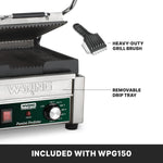Waring WPG150 Panini Grill – Ribbed Plates, 9.75" x 9.25" Commercial Grill