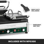 Waring WPG300 Panini Grill – Double Ribbed Plates, 17" x 9.5" Commercial Grill