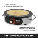 Waring WSC160X Crêpe Maker – 16" Electric Commercial Crêpe Maker