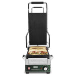 Waring WPG200 Panini Grill – Ribbed Plates, 7.75" x 12.5" Commercial Grill