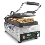 Waring WPG200 Panini Grill – Ribbed Plates, 7.75" x 12.5" Commercial Grill