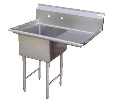 Economy Stainless 1 Well 24x24 Sink w 24 Drain Board R