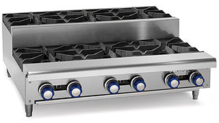 Imperial IHPA-2-12SU Hotplate, gas, 12", countertop, (1)  open burner, (1) BTU step-up open burner, 64,000 BTU, NSF