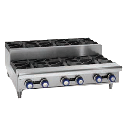 Imperial IHPA-8-48SU Hotplate, gas, 48", countertop, (4) open burners, (4) step-up burners, 256,000 BTU, NSF