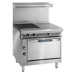 Imperial IHR-4-1HT-XB Diamond Series Heavy Duty Range, gas, 36", (4) open burners, (1) 12" hot top, open cabinet, 170,000 BTU, NSF