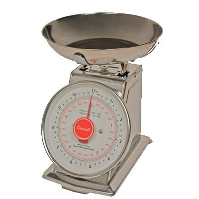 San Jamar SCDLB11 Escali 11 lb Dial Scale w/ Removable Bowl - 6 x 6,  Stainless