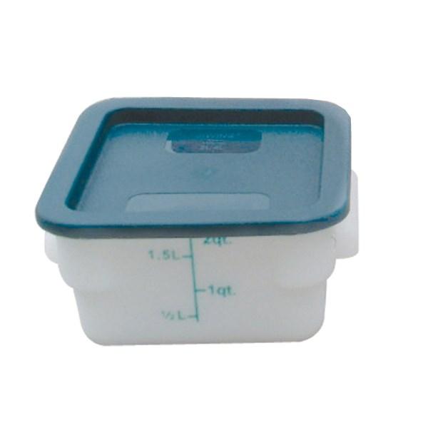 Thunder Group Food Storage Container, Plastic, Square, White, 2 qt