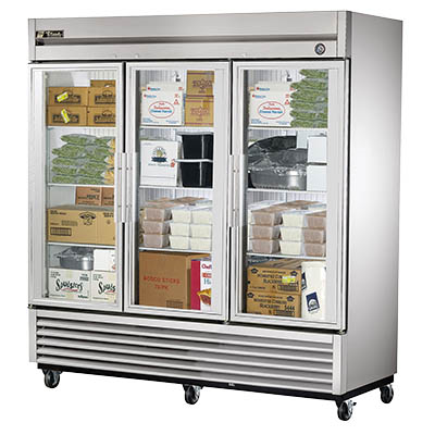 Restaurant Equipment &gt; Restaurant Refrigeration Equipment for Commercial Kitchens &gt; Reach-In Refrigerators &amp; Freezers &gt; Reach-In Freezers &gt; Glass Door Freezers &gt; Three Section