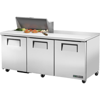 Restaurant Equipment &gt; Restaurant Refrigeration Equipment for Commercial Kitchens &gt; Top Prep Refrigerators &amp; Refrigeration Equipment for Restaurants &gt; Mega Top Sandwich Prep Refrigerators &gt; Three-Section Mega Top Refrigerators for Sandwich &amp; Salad Prep