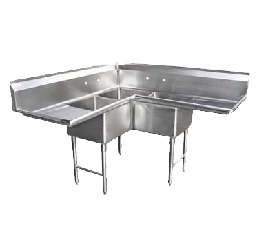 Restaurant Equipment &gt; Commercial Restaurant Sinks for Efficient Kitchen Operations &gt; Compartment Sinks &gt; Corner Compartment Sinks
