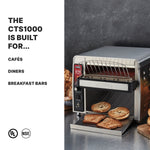 Waring CTS1000 Conveyor Toaster – 450 Slices/hr, 2" Opening, 120V Commercial