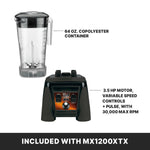Waring MX1200XTX XPrep Commercial Blender – 3.5 HP, Variable Speed, 64 oz. Container