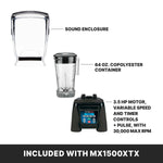 Waring MX1500XTX Xtreme Commercial Blender – 3.5 HP, Programmable, Sound Enclosure, 64 oz. Container