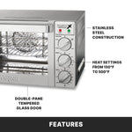 Waring WCO250X Convection Oven – Quarter Size, 150°F–500°F, Stainless Steel