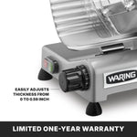 Waring WCS250SV Food Slicer – 10" Blade, Commercial Electric Slicer