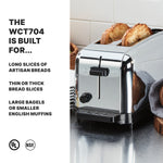 Waring WCT704 Toaster – 4 Slice, 2 Slot Light-Duty Commercial Toaster