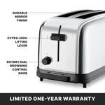 Waring WCT704 Toaster – 4 Slice, 2 Slot Light-Duty Commercial Toaster