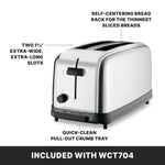 Waring WCT704 Toaster – 4 Slice, 2 Slot Light-Duty Commercial Toaster