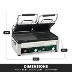 Waring WDG300 Grill – Ribbed & Flat Plates, 17" x 9.5", 240V Commercial Grill