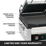 Waring WDG300 Grill – Ribbed & Flat Plates, 17" x 9.5", 240V Commercial Grill