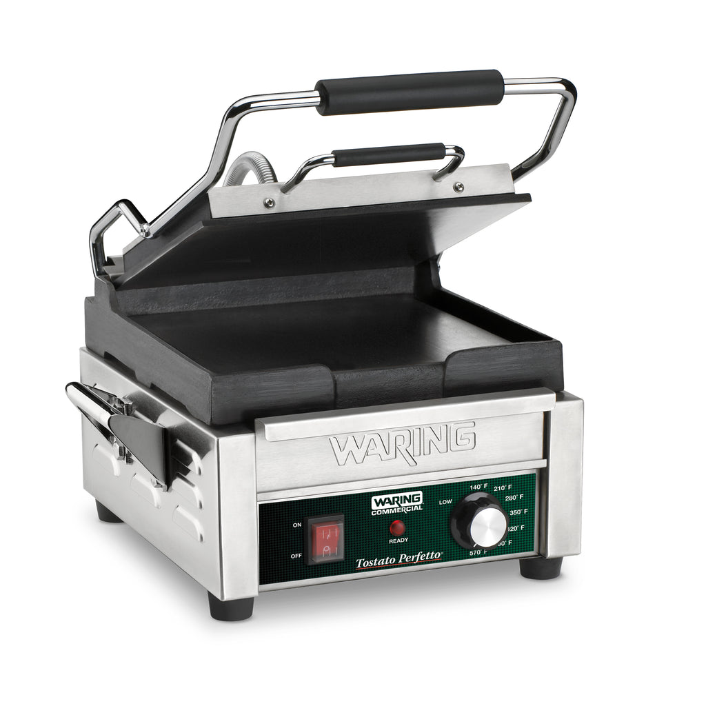 Waring WFG150 Panini Grill – Flat Plates, 9.75" x 9.25" Commercial Grill