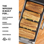 Waring WPG200 Panini Grill – Ribbed Plates, 7.75" x 12.5" Commercial Grill