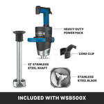 Waring WSB500X Immersion Blender – 12" Heavy-Duty Big Stik® EvolutionX
