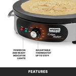 Waring WSC160X Crêpe Maker – 16" Electric Commercial Crêpe Maker