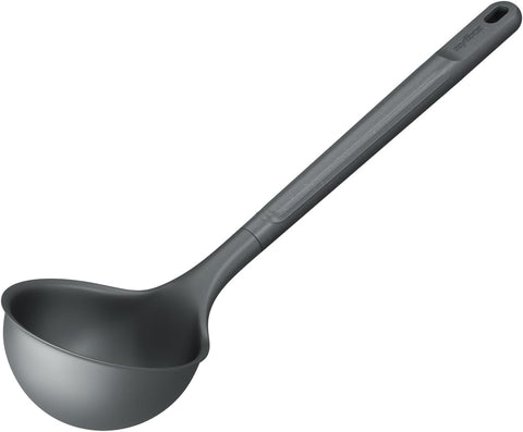 Zyliss E980245 Medium Ladle 11" x 2.8", Sustainable Wheatstraw/Nylon, Soup Ladle for Cooking and Serving with Heat Resistant Silicone Head, Beluga Grey