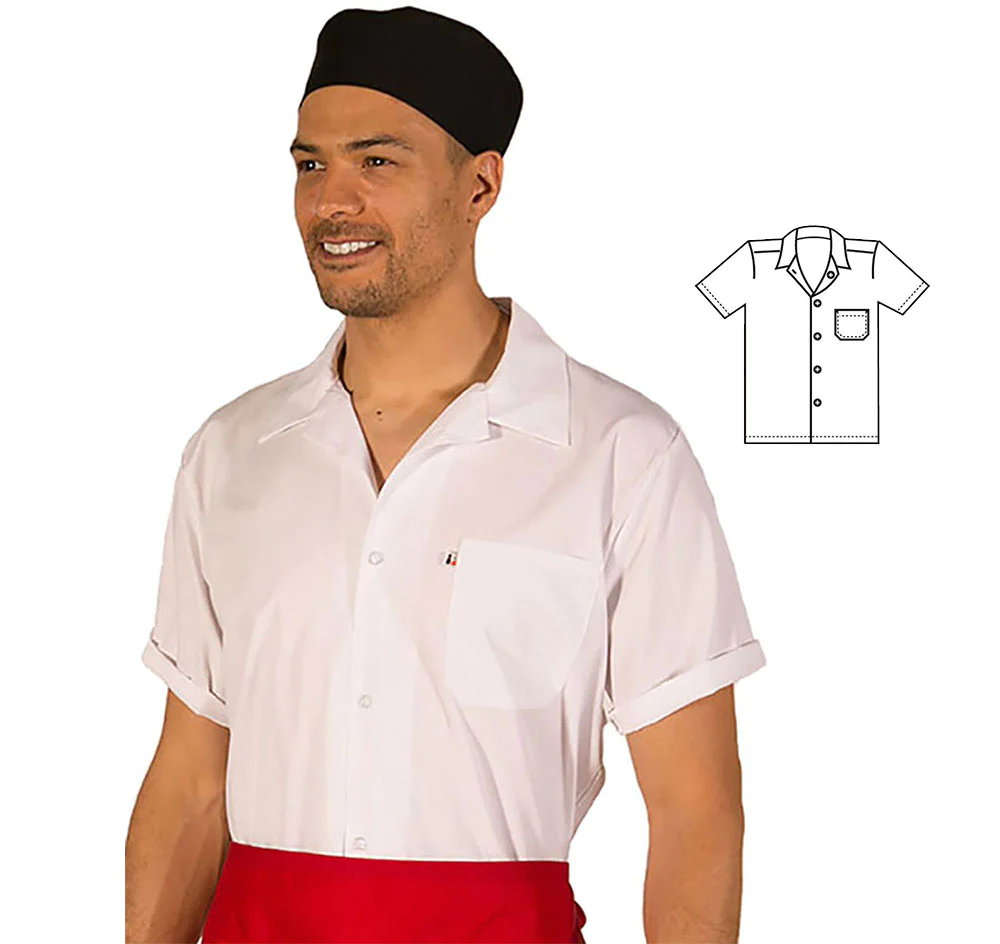 HI-LITE 430WHS White Kitchen Shirt, Small