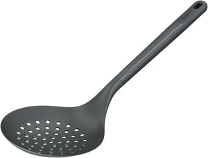 Zyliss E980232 Skimmer 13.2" X 4.8", Sustainable Wheatstraw/Nylon, Cooking Spoon with Holes for Skimming/Draining, Non Stick, Heat Resistant Silicone Head, Beluga Grey