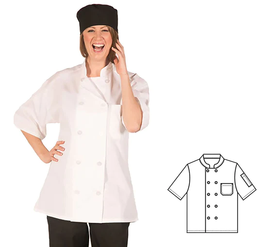 HI-LITE 540WHS White Classic Chef Coat 1/2 Sleeve, Small