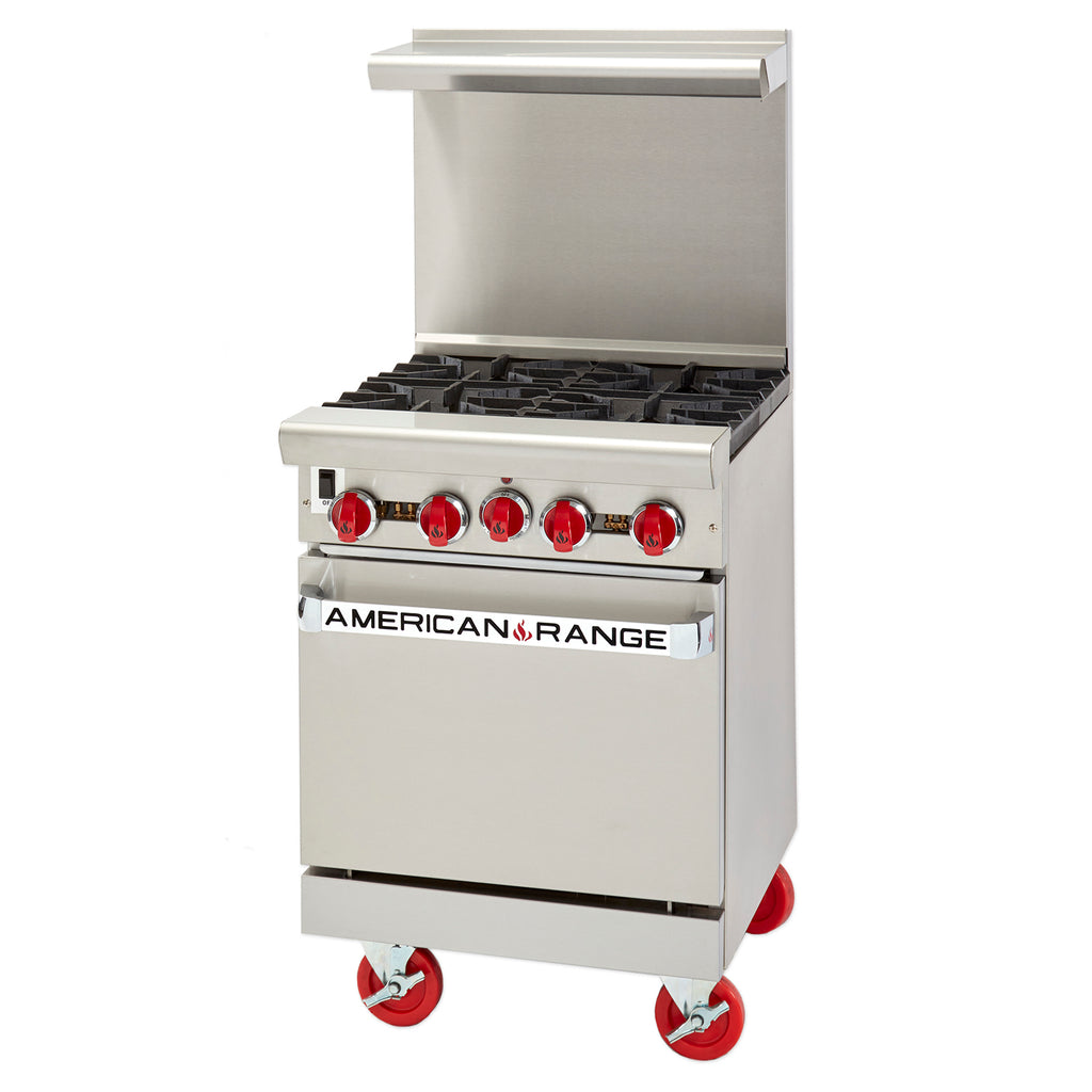 American Range AR-4 24" 4 Burner Range, Space Save Oven, Gas