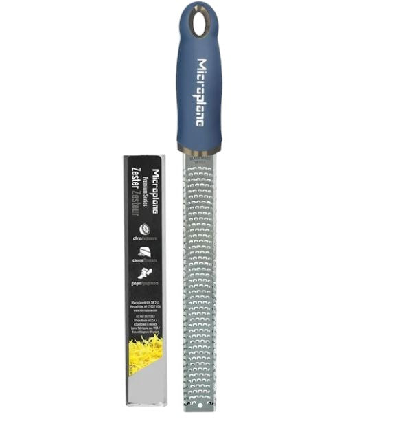 Microplane 46223 Premium Classic Citrus Zester and Grater, Denim Blue