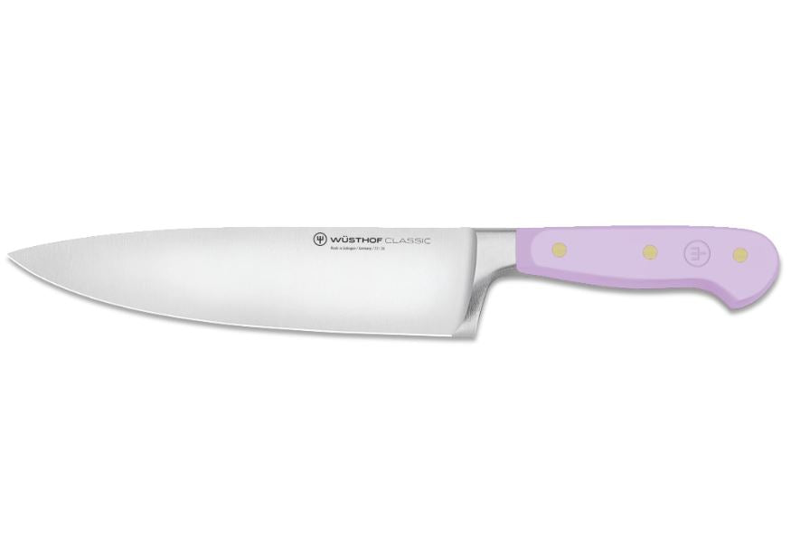 Wusthof 1061700220 Classic Chef's Knife, 8", forged, high carbon stainless steel blade, riveted purple yam handle, Made in Germany