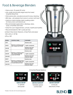 Waring CB15 Catalog Page