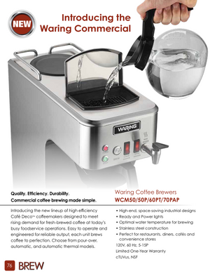 Waring WCM50P Catalog Page